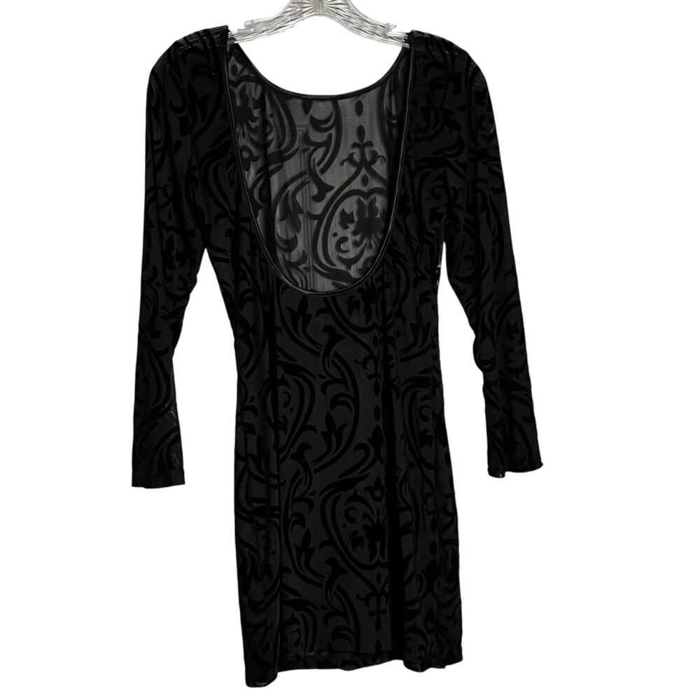 Velvet Burnout‎ Goth Whimsygoth Sheer Dress Low Back Grunge  Rocker S/M (2997)